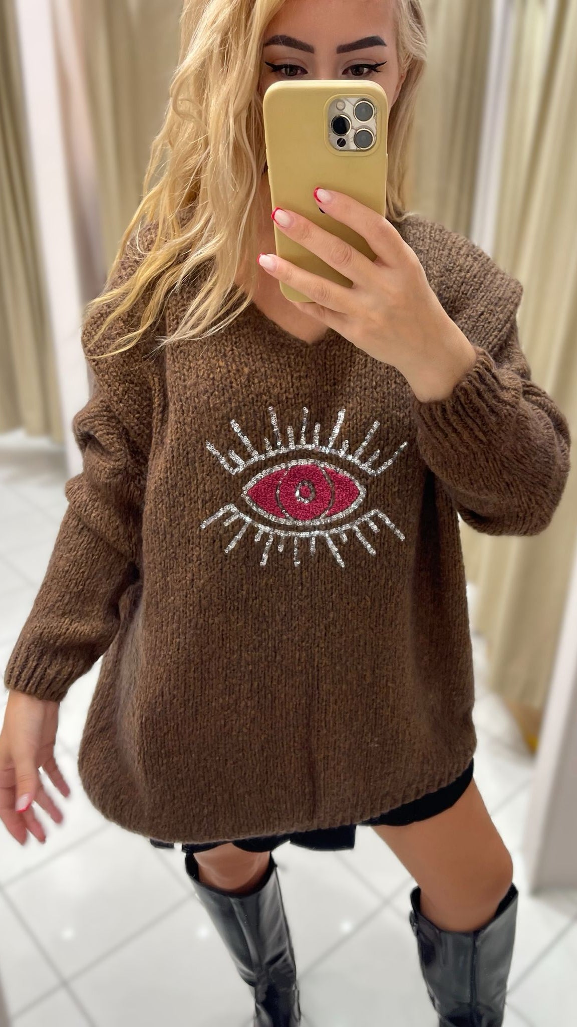 PULLOVER OVERSIZE MYSTIC EYE BRAUN