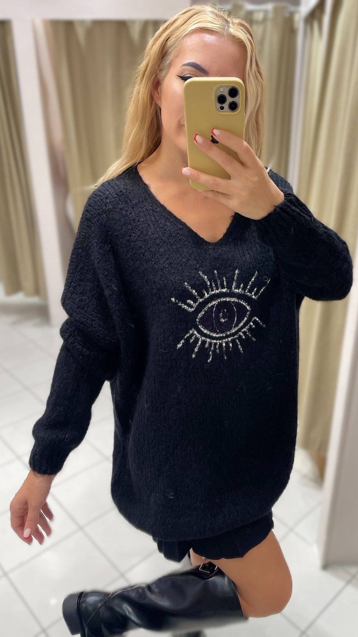 PULLOVER OVERSIZE MYSTIC EYE SCHWARZ