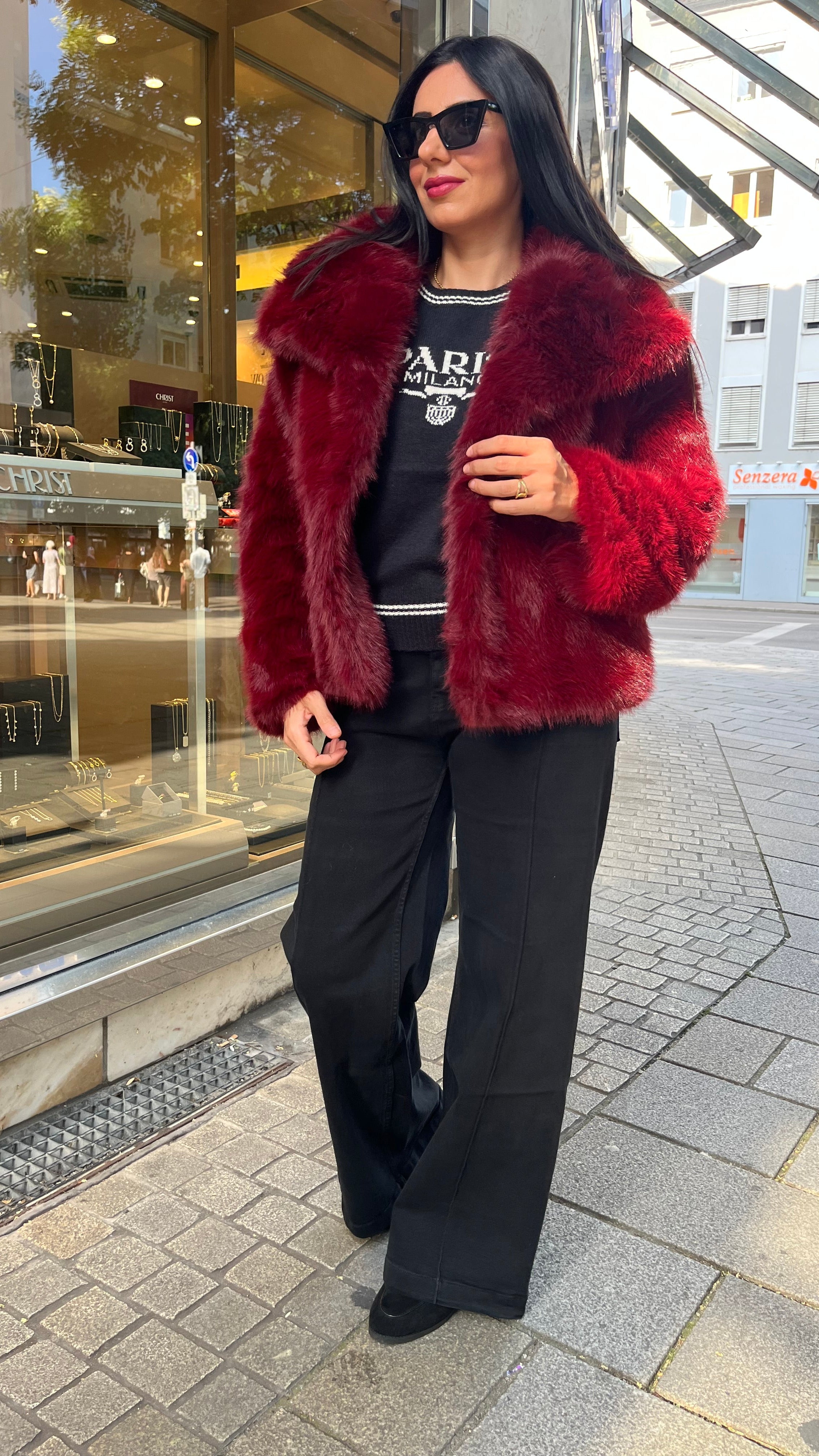 LUXUS KUNSTFELLJACKE
