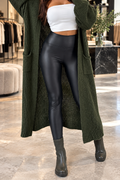 Kunstlederleggings High Waist – Schwarz