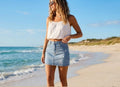 Mini Jeans Rock mit Glitzersteine