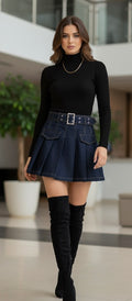 JEANSROCK MIT FALTEN