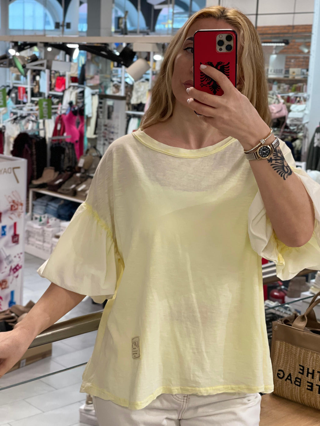 Volante Ärmeln Shirt Manja