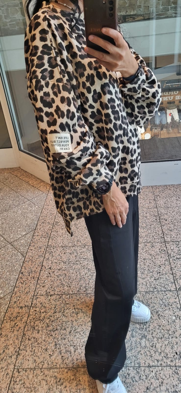 Oversize Sweatshirt im Leopardenmuster