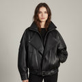 KUNSTLEDERJACKE IN SCHWARZ