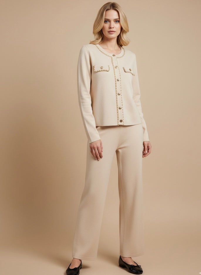 STRICK ZWEITEILER BEIGE