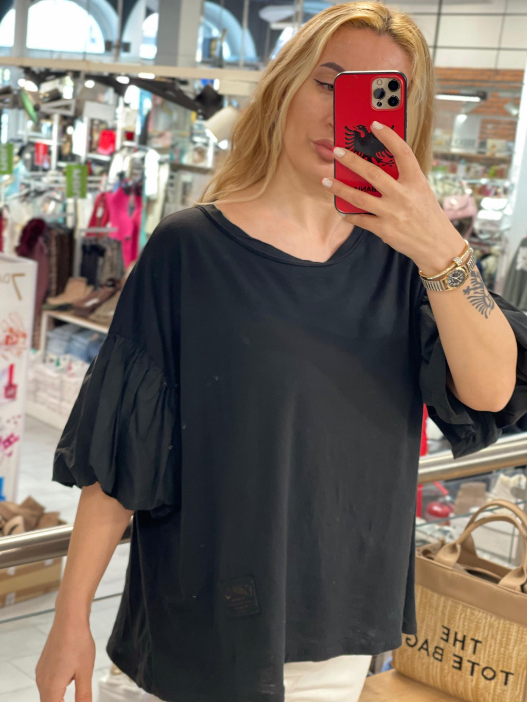 Volante Ärmeln Shirt Manja
