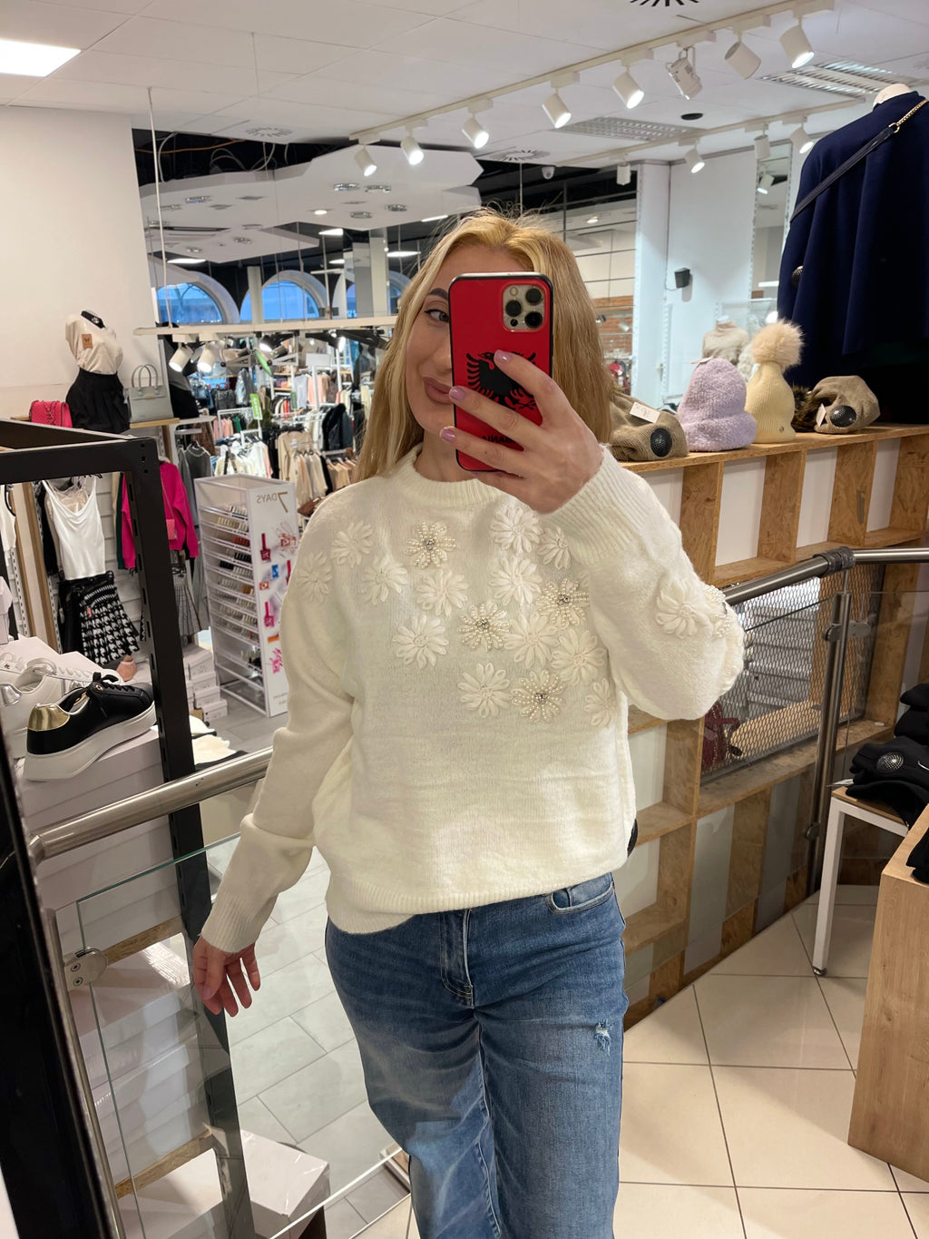 BLÜMCHEN PERLENPULLOVER KATE