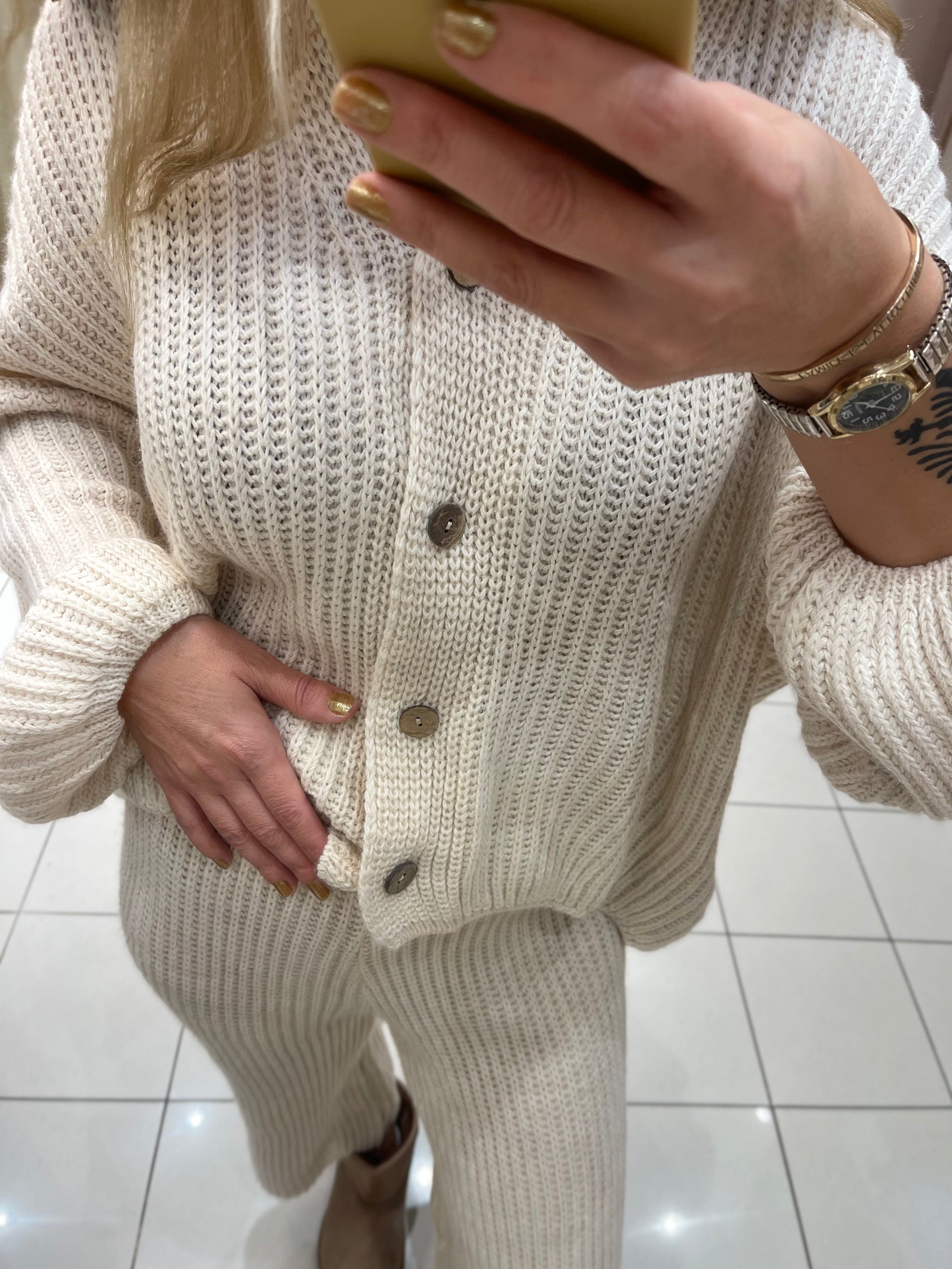 STRICK-ZWEITEILER IN BEIGE