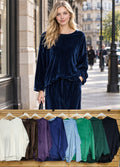 Damen Samt-Oberteil im Oversized-Cut Velvet Lounge