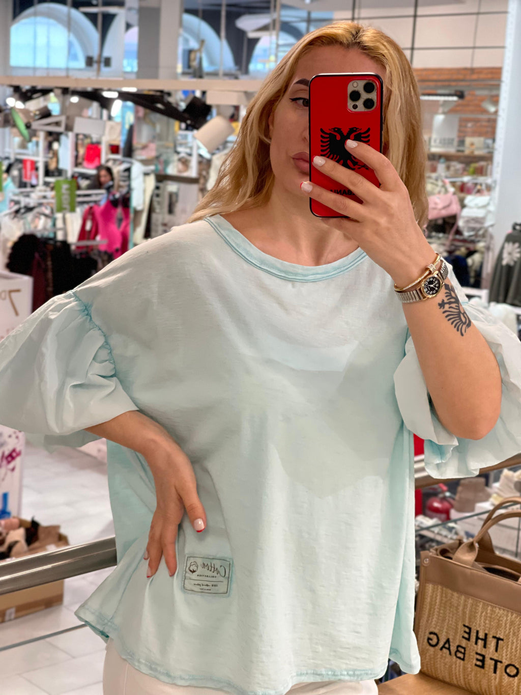 Volante Ärmeln Shirt Manja