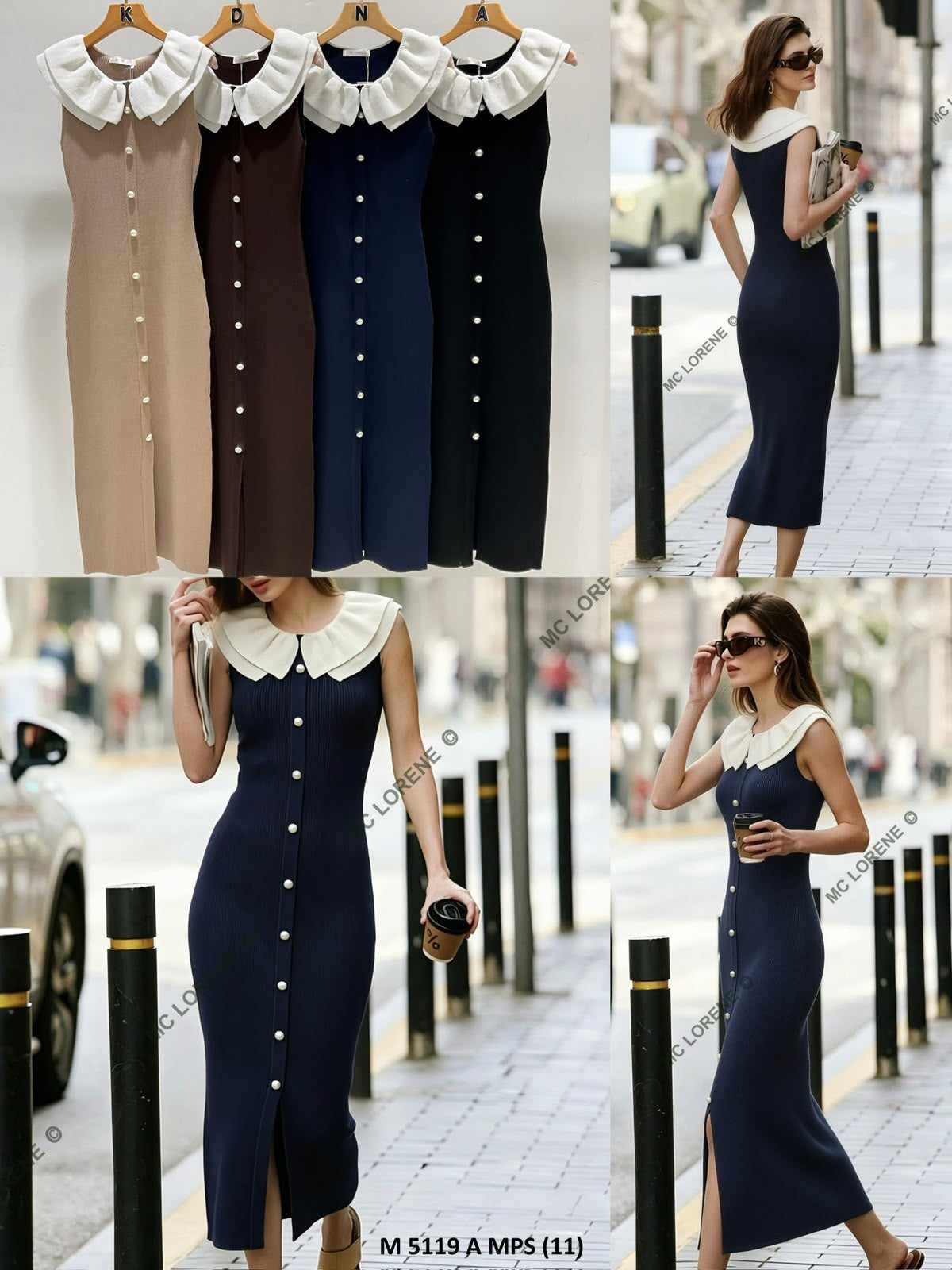 Ärmelloses Strick-Midikleid