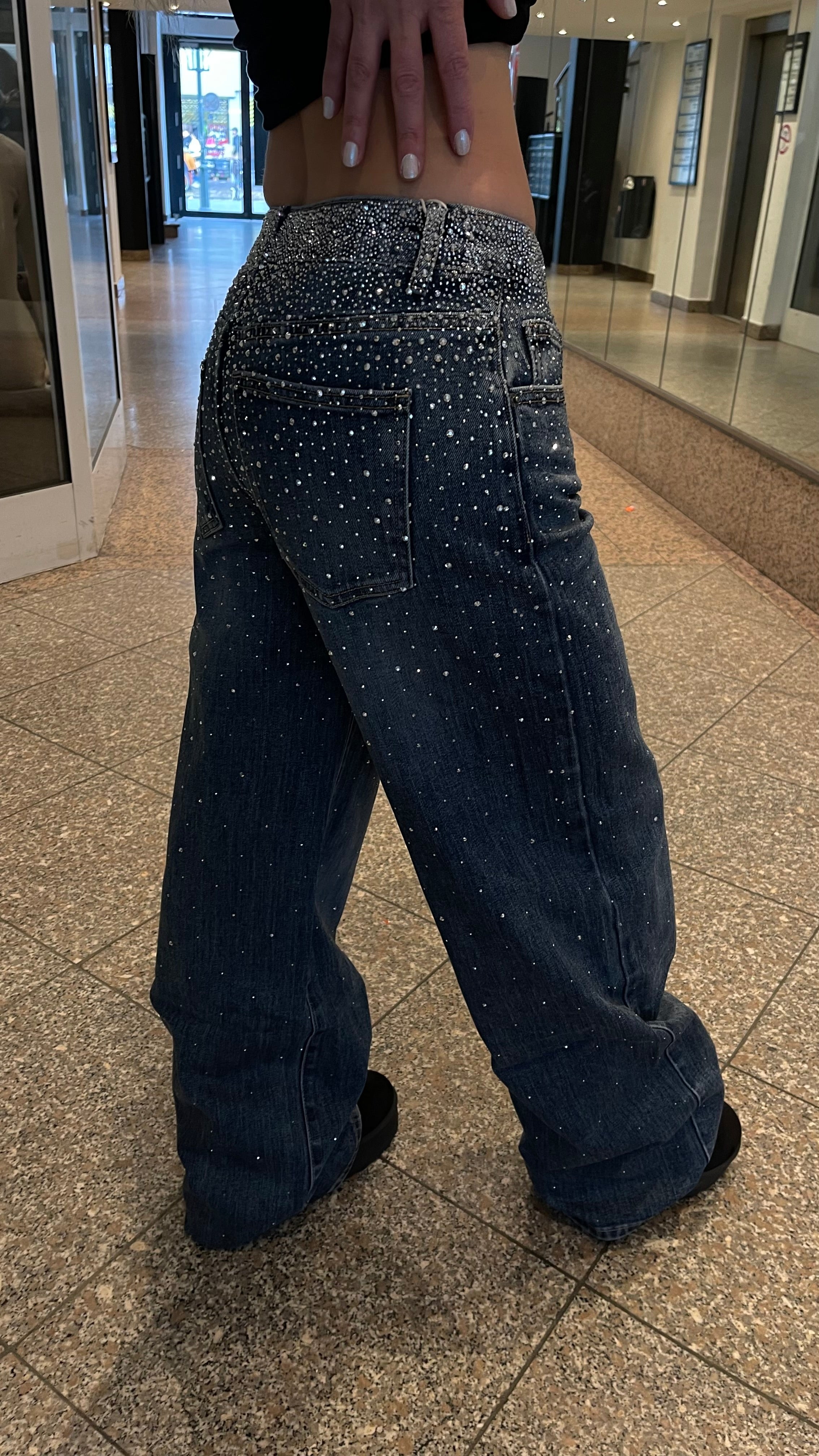Baggy Style Danity Glitzer Jeans – Wide Leg – Strass Glitter – Sparkly Jeans The Orginal New Version
