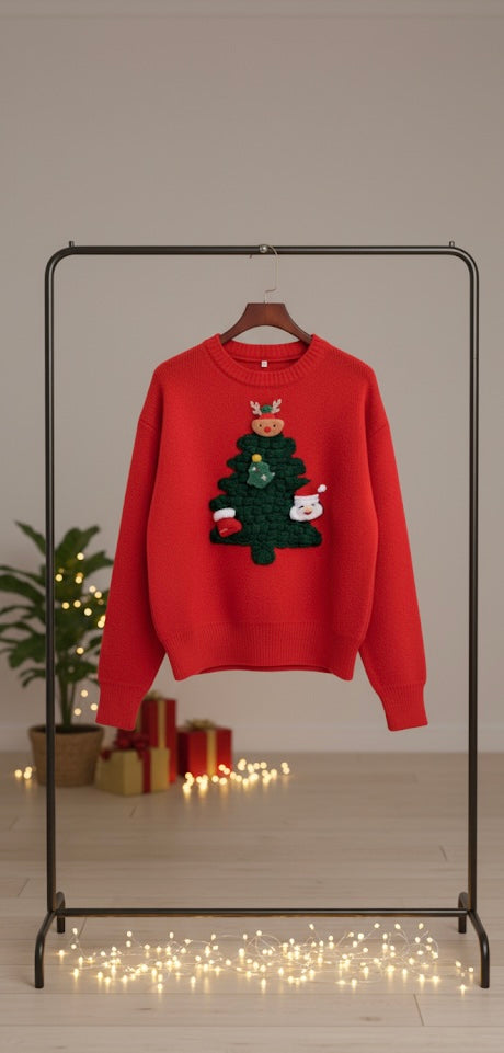 FESTLICHER TANNENBAUM-PULLOVER