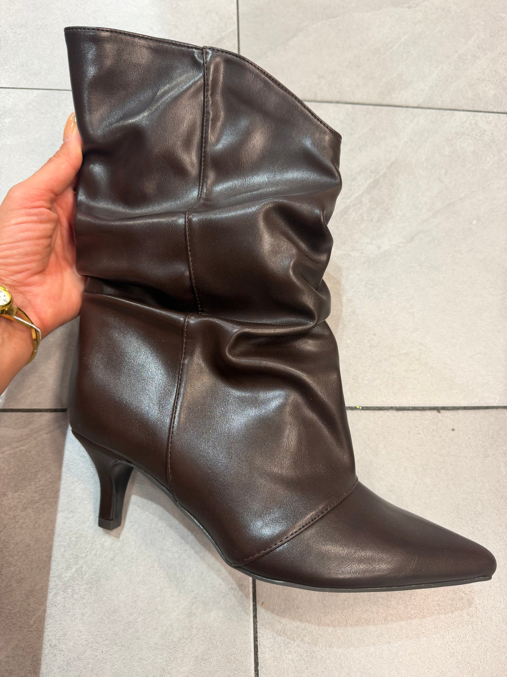 Damen Raffstiefel Slouchy