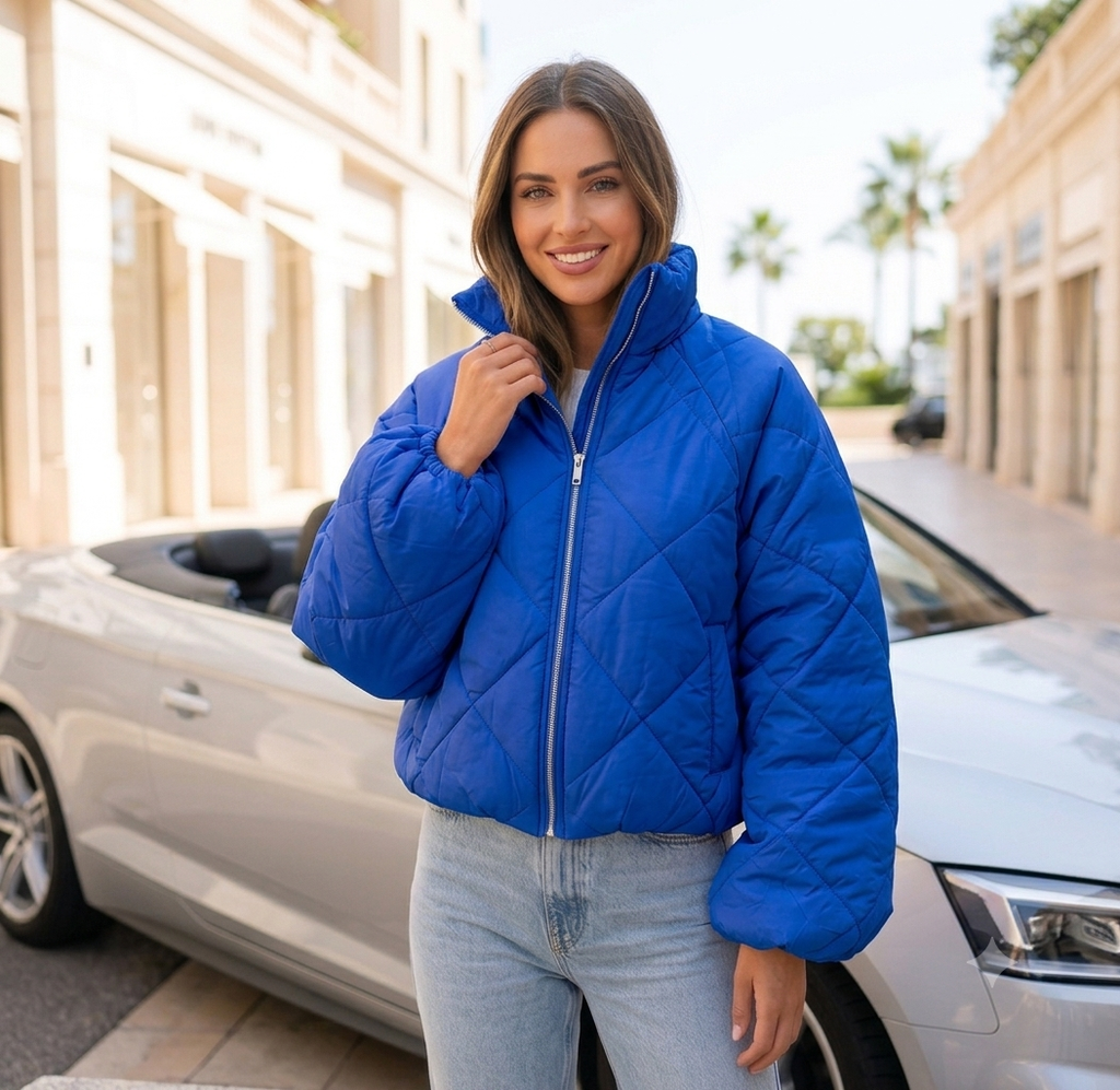 Ultraleichte Ballonjacke im Rauten-Steppdesign Laura￼