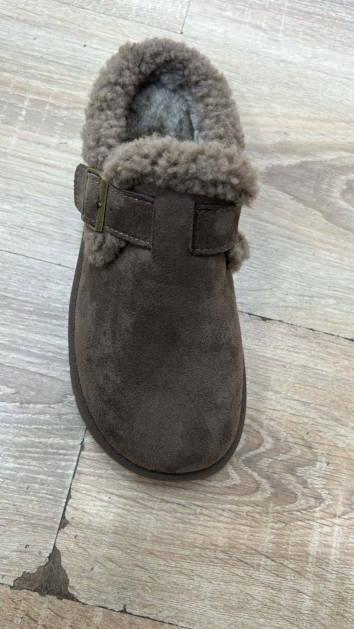Gefütterter Damen Slipper mit Schnalle