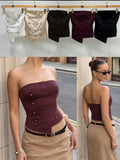Bandeau Corsagen-Top mit Zierverschlüssen