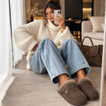 Gefütterter Damen Slipper mit Schnalle