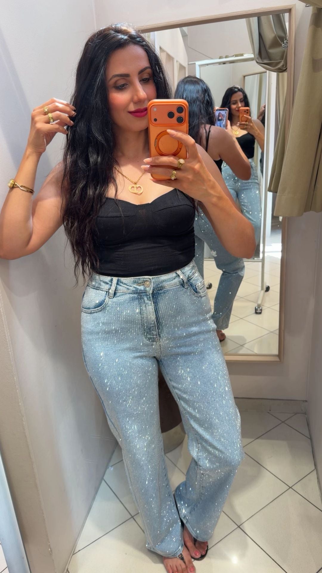 Rhinestone jeans