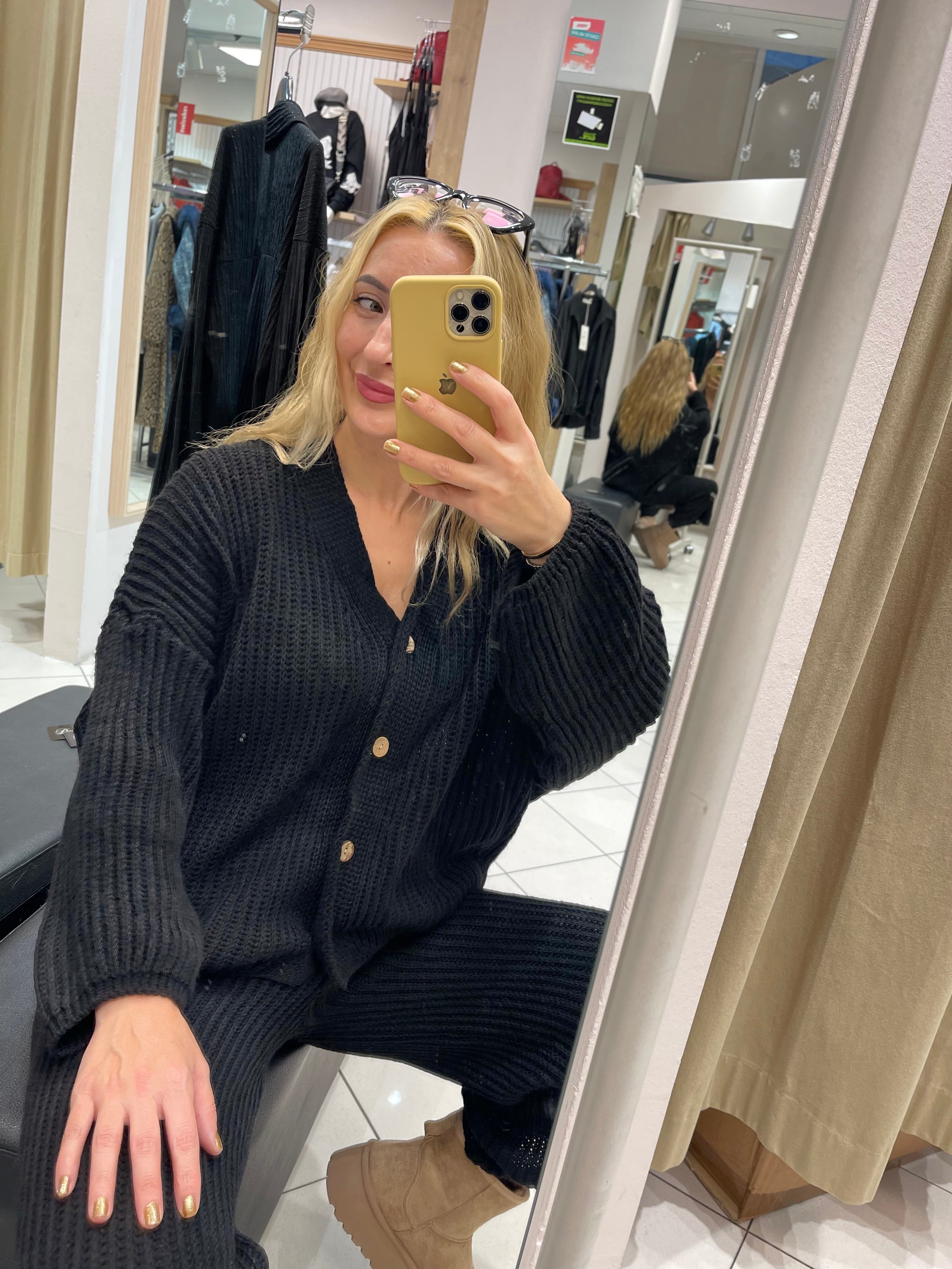 STRICK-ZWEITEILER IN SCHWARZ