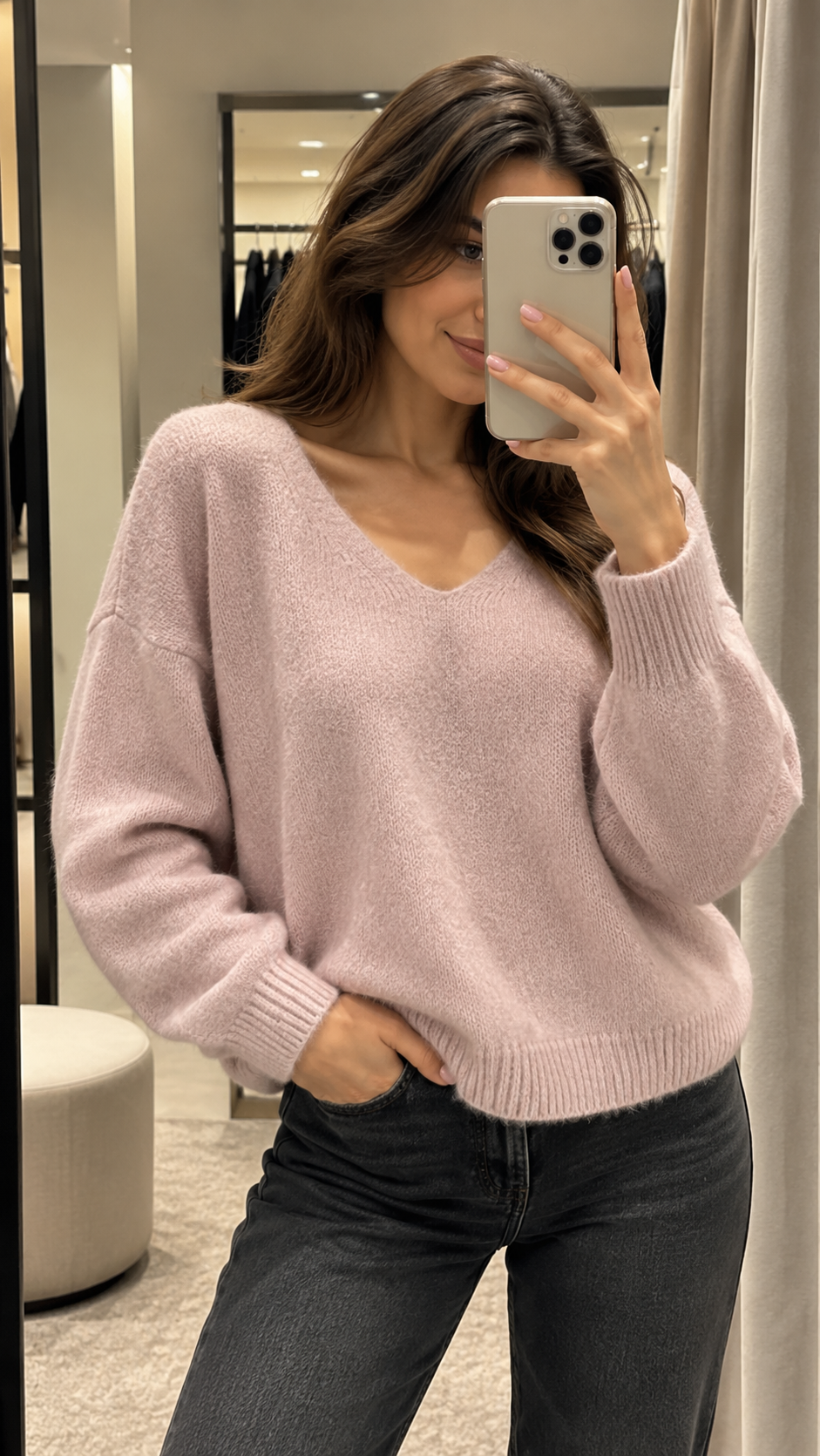 Flauschiger Damenpullover mit 30 % Superfine Alpaka