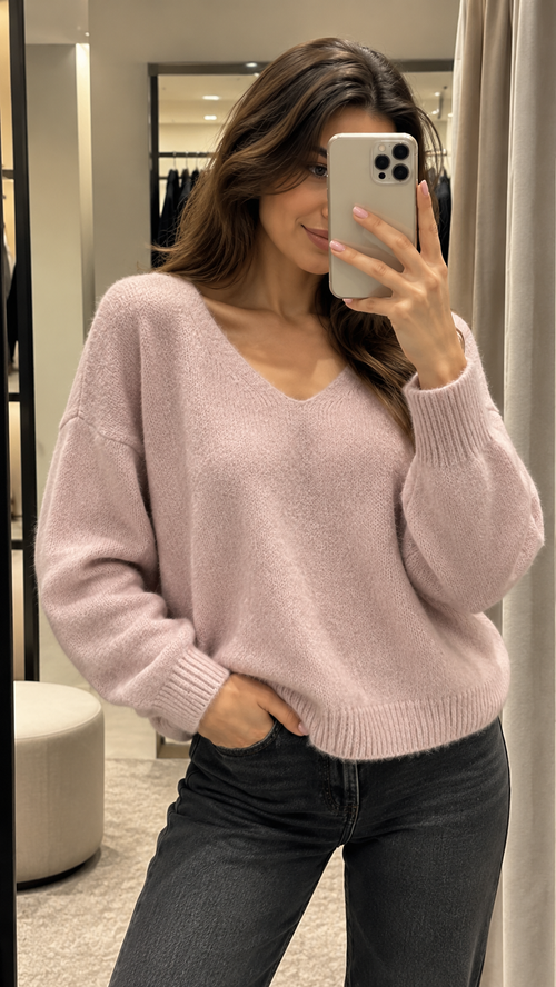 Flauschiger Damenpullover mit 30 % Superfine Alpaka