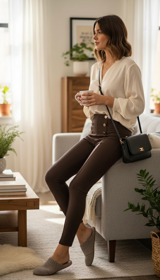 VELOURS LEGGINGS  – BRAUN
