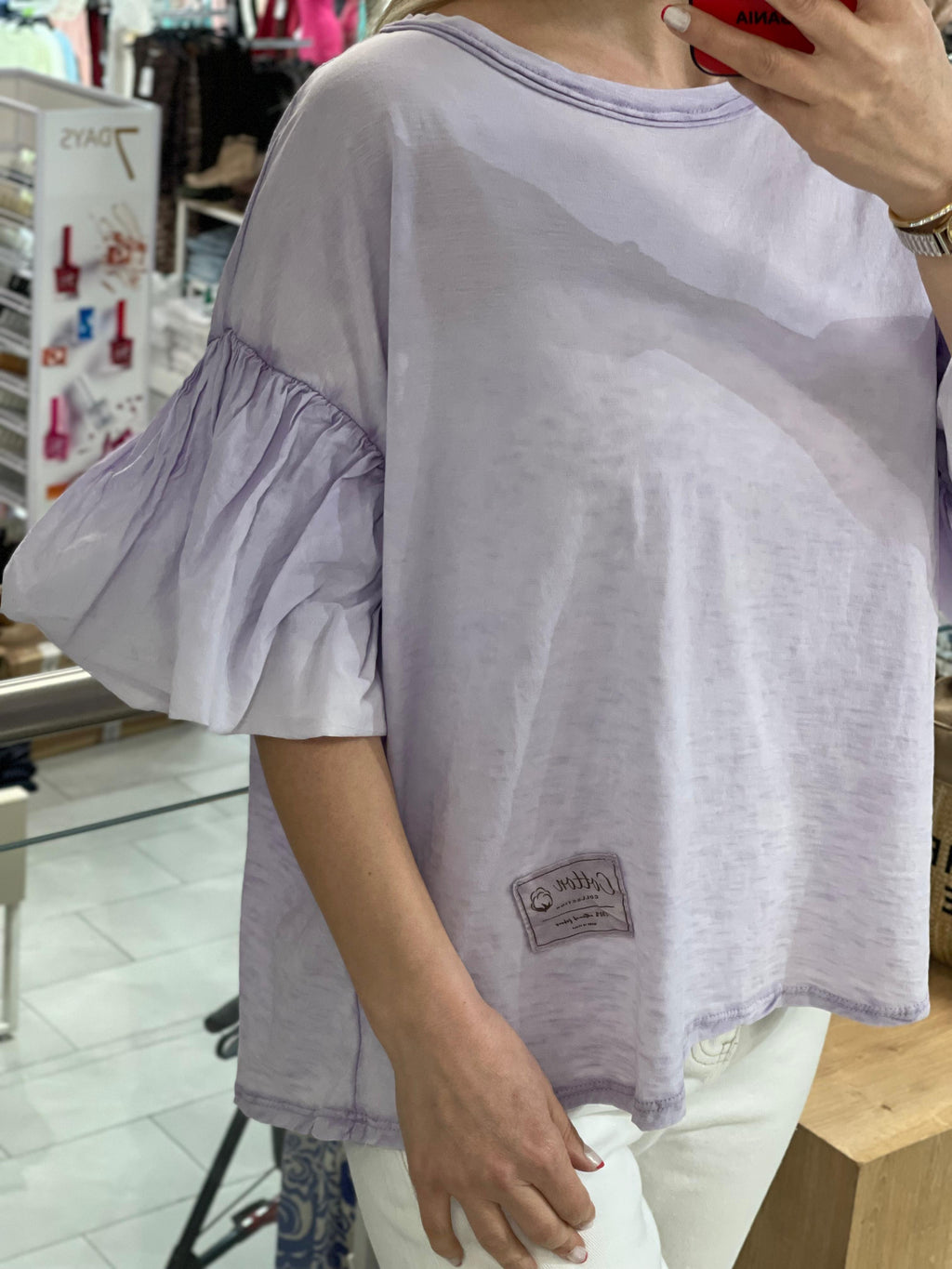 Volante Ärmeln Shirt Manja