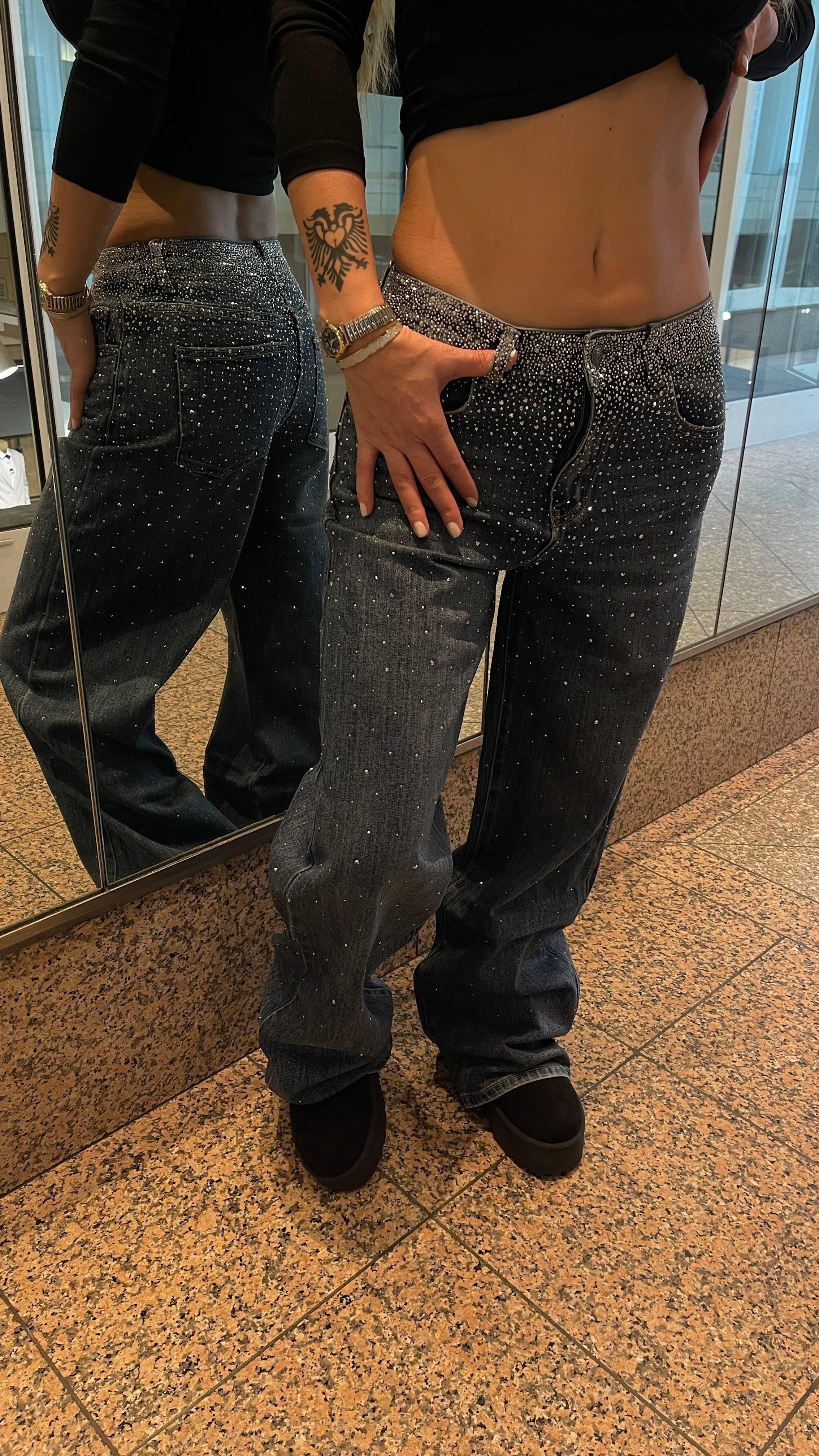 Baggy Style Danity Glitzer Jeans – Wide Leg – Strass Glitter – Sparkly Jeans The Orginal New Version