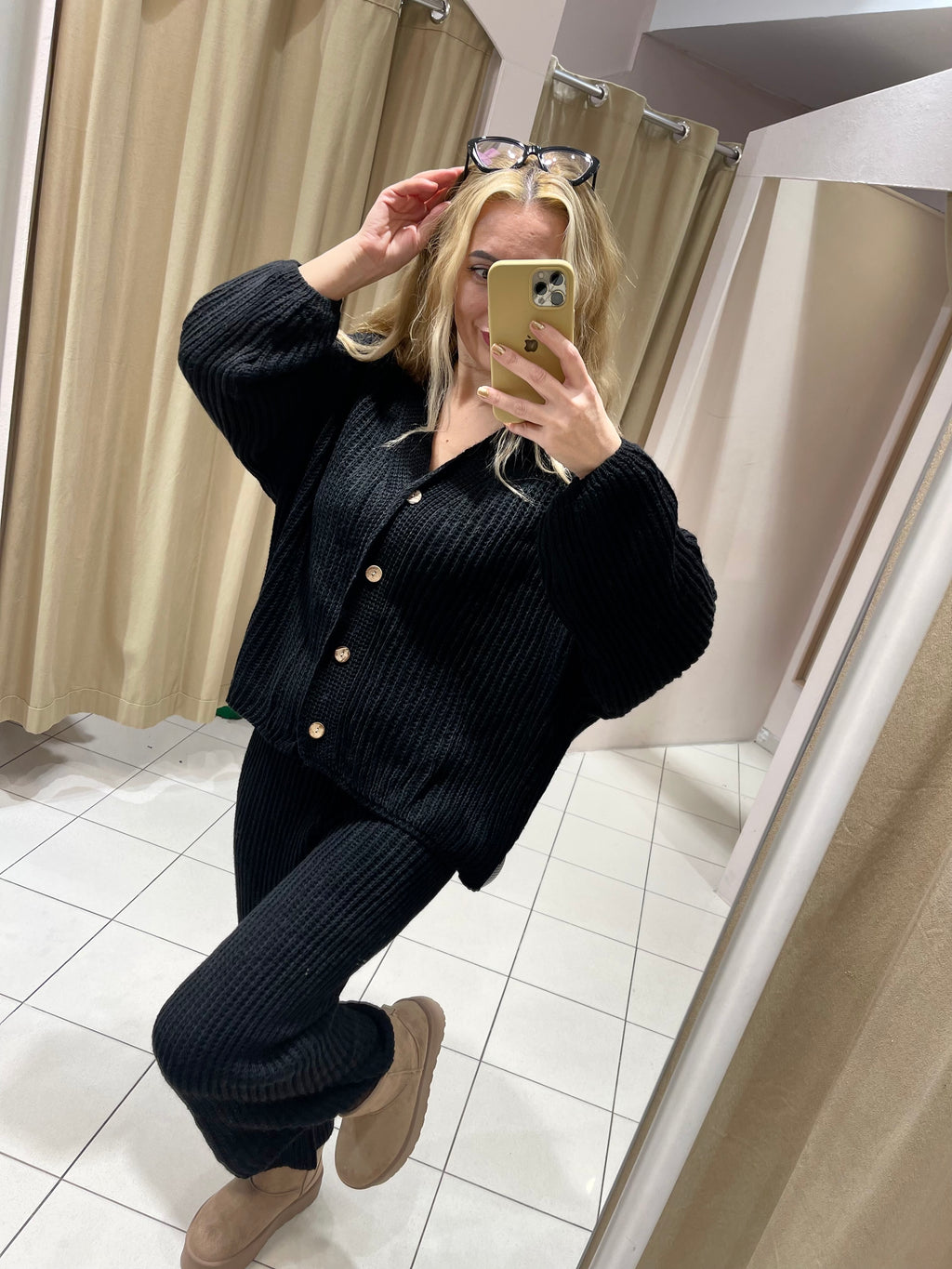 STRICK-ZWEITEILER IN SCHWARZ