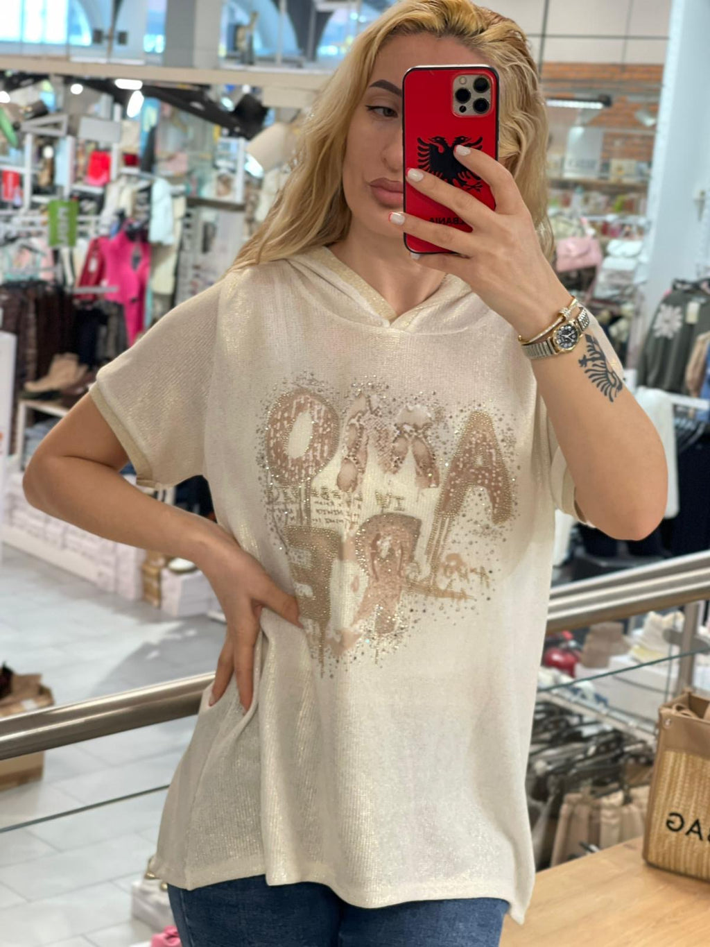 Viskose Kapuzen Shirt Liane