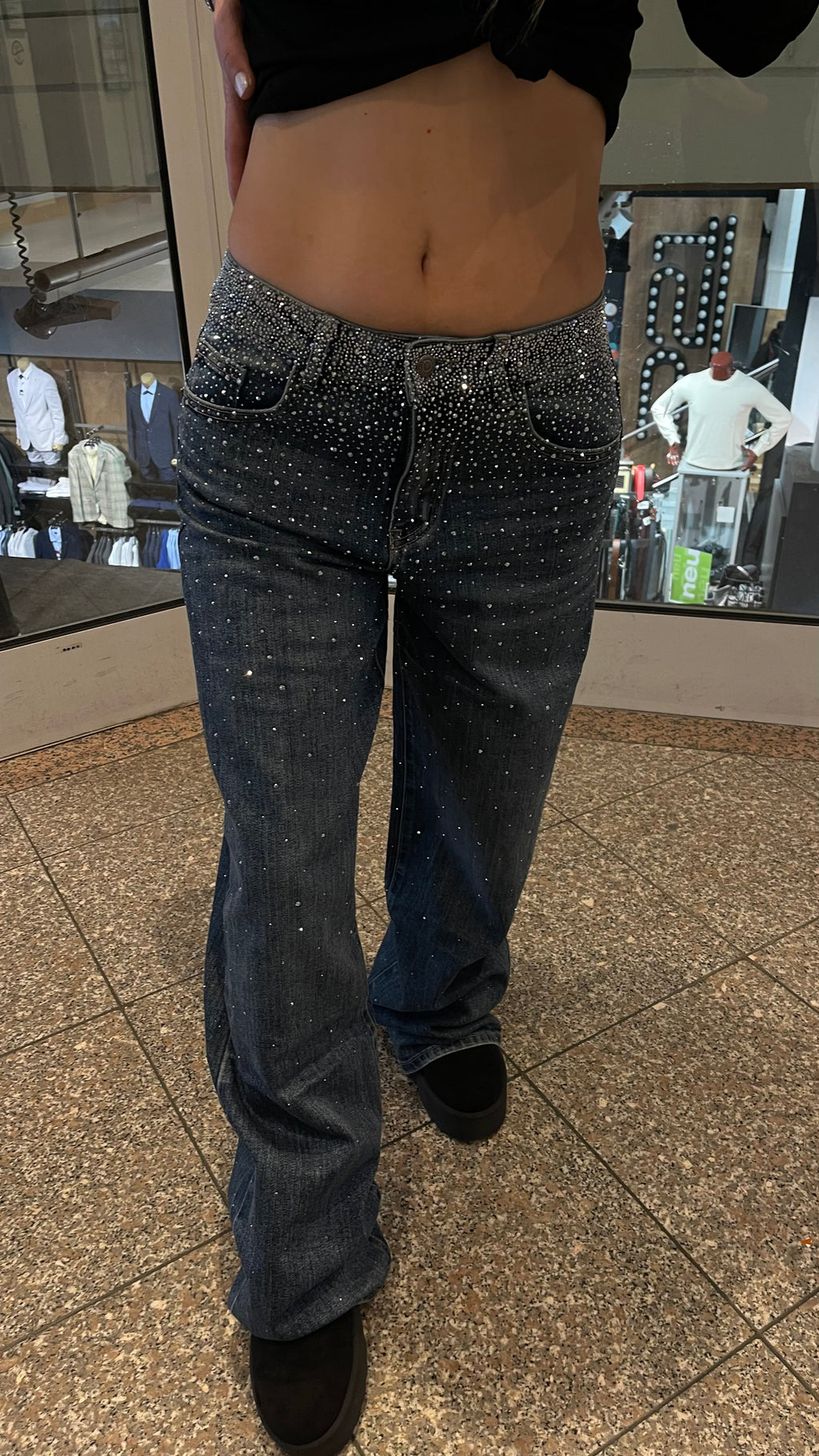 Baggy Style Danity Glitzer Jeans – Wide Leg – Strass Glitter – Sparkly Jeans The Orginal New Version
