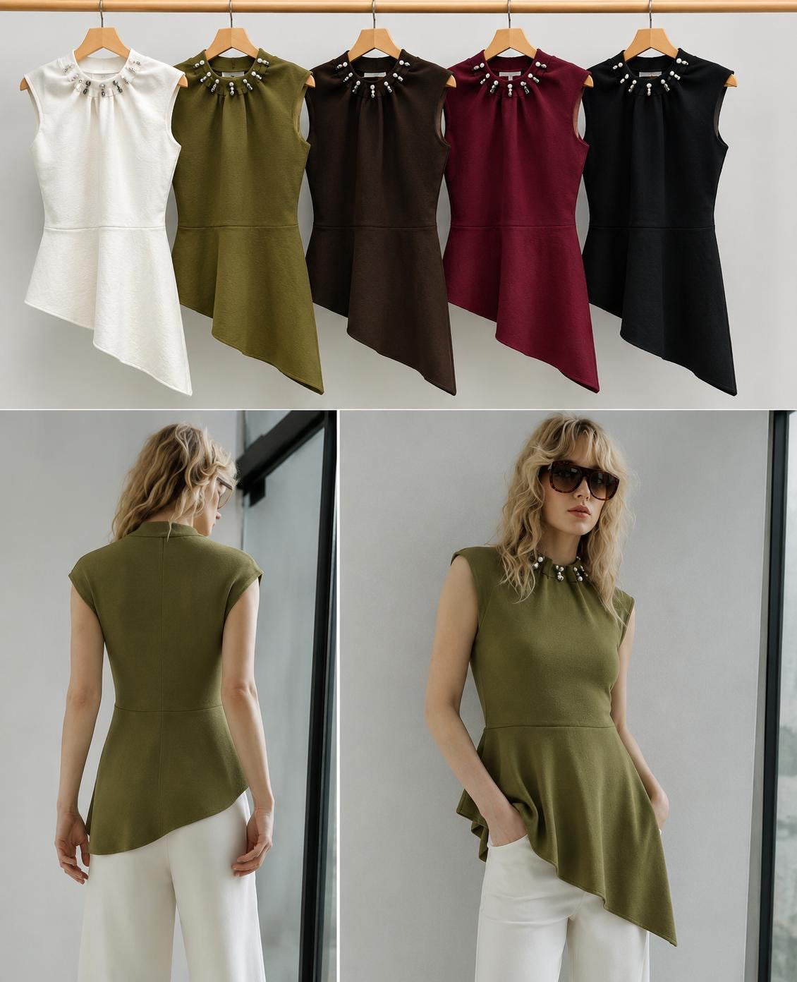 Asymmetrisches Peplum-Top Mila