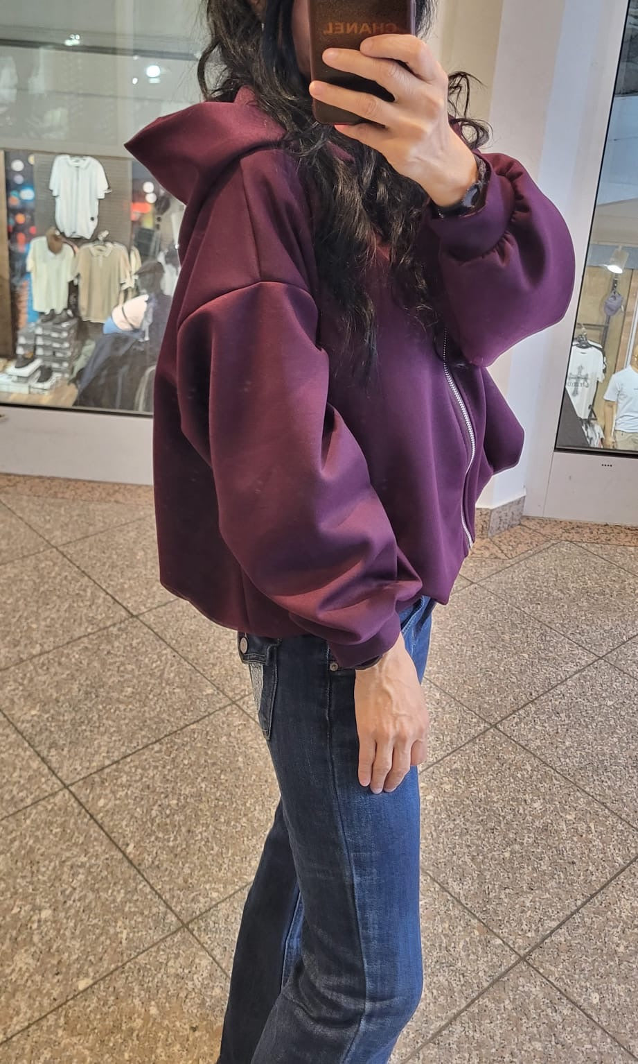 Kuschelige Viskose-Sweatshirt-Ballonjacke