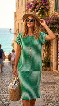 Jersey Kleid in Ringelmuster