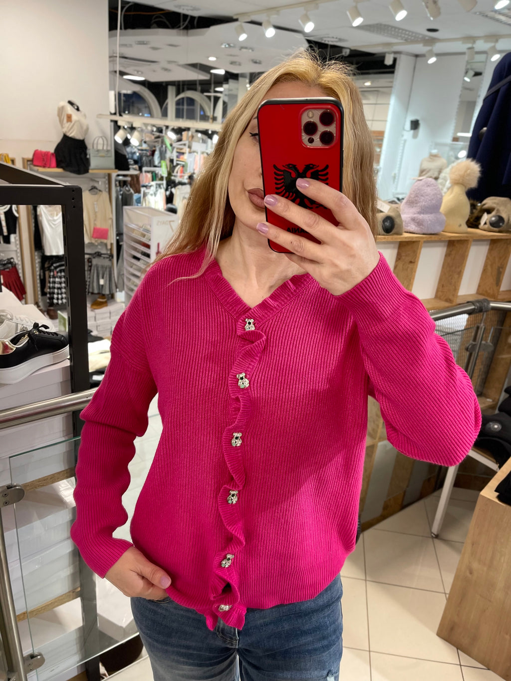 TEDDY KNOPF STRICKJACKE