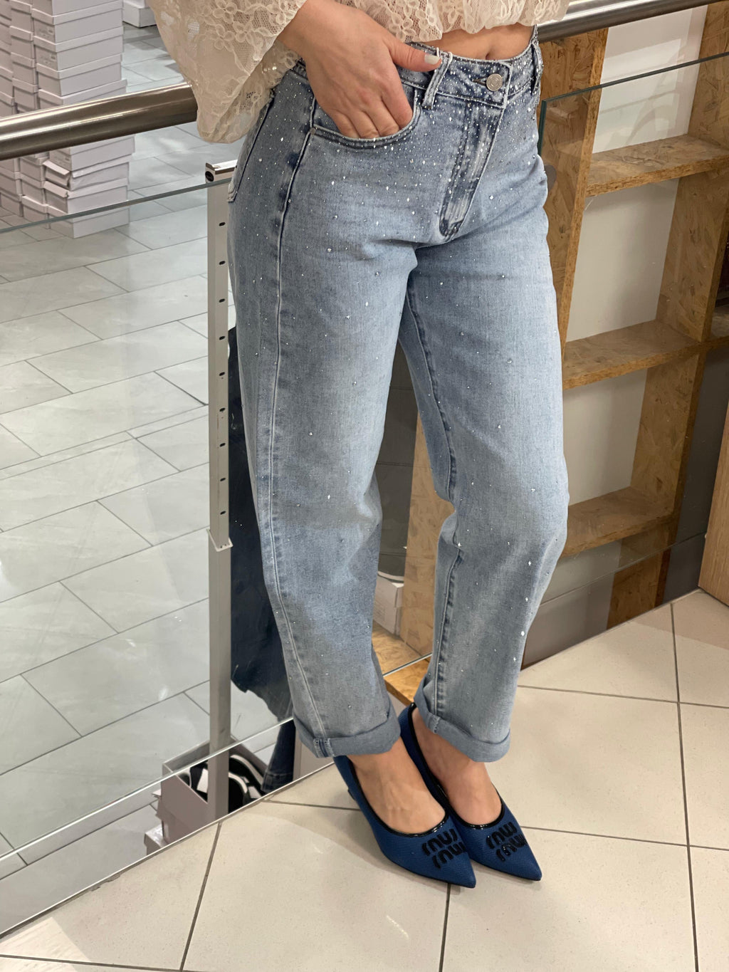Mom Strass Jeans