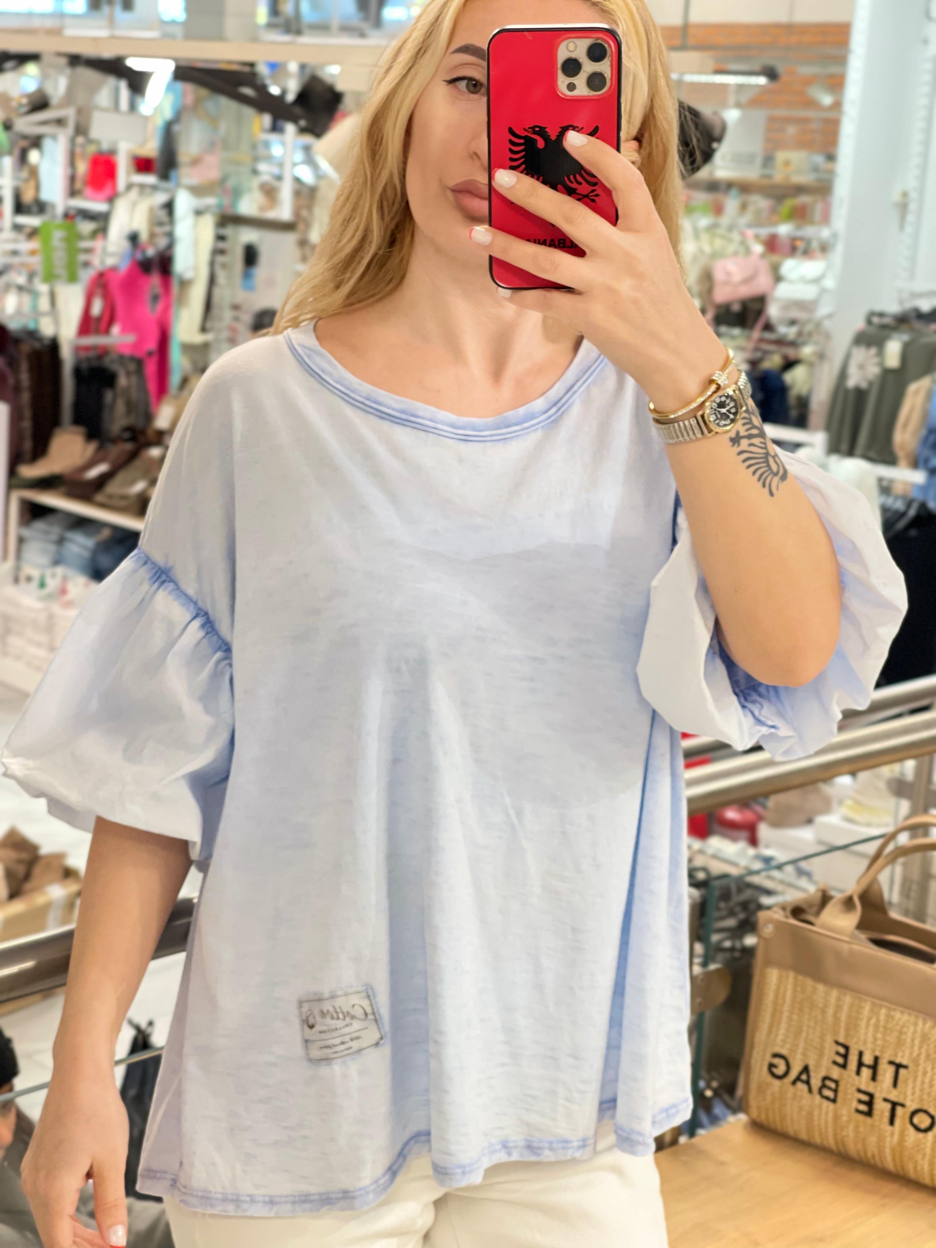 Volante Ärmeln Shirt Manja