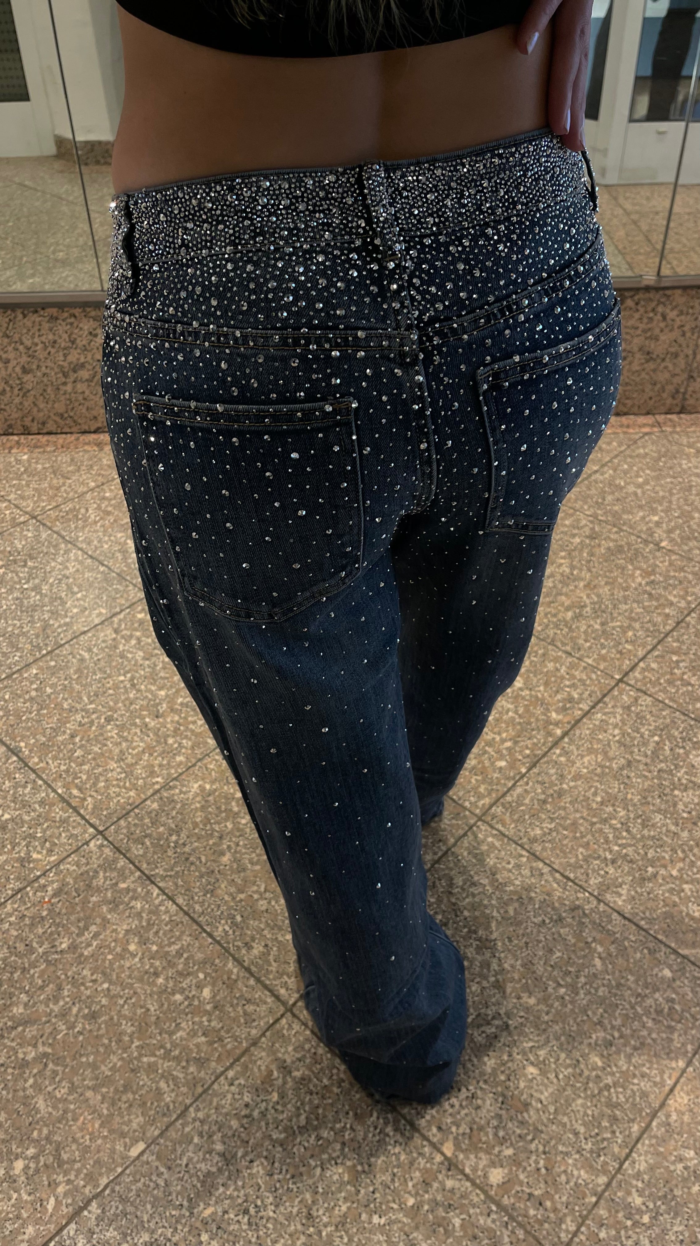 Baggy Style Danity Glitzer Jeans – Wide Leg – Strass Glitter – Sparkly Jeans The Orginal New Version