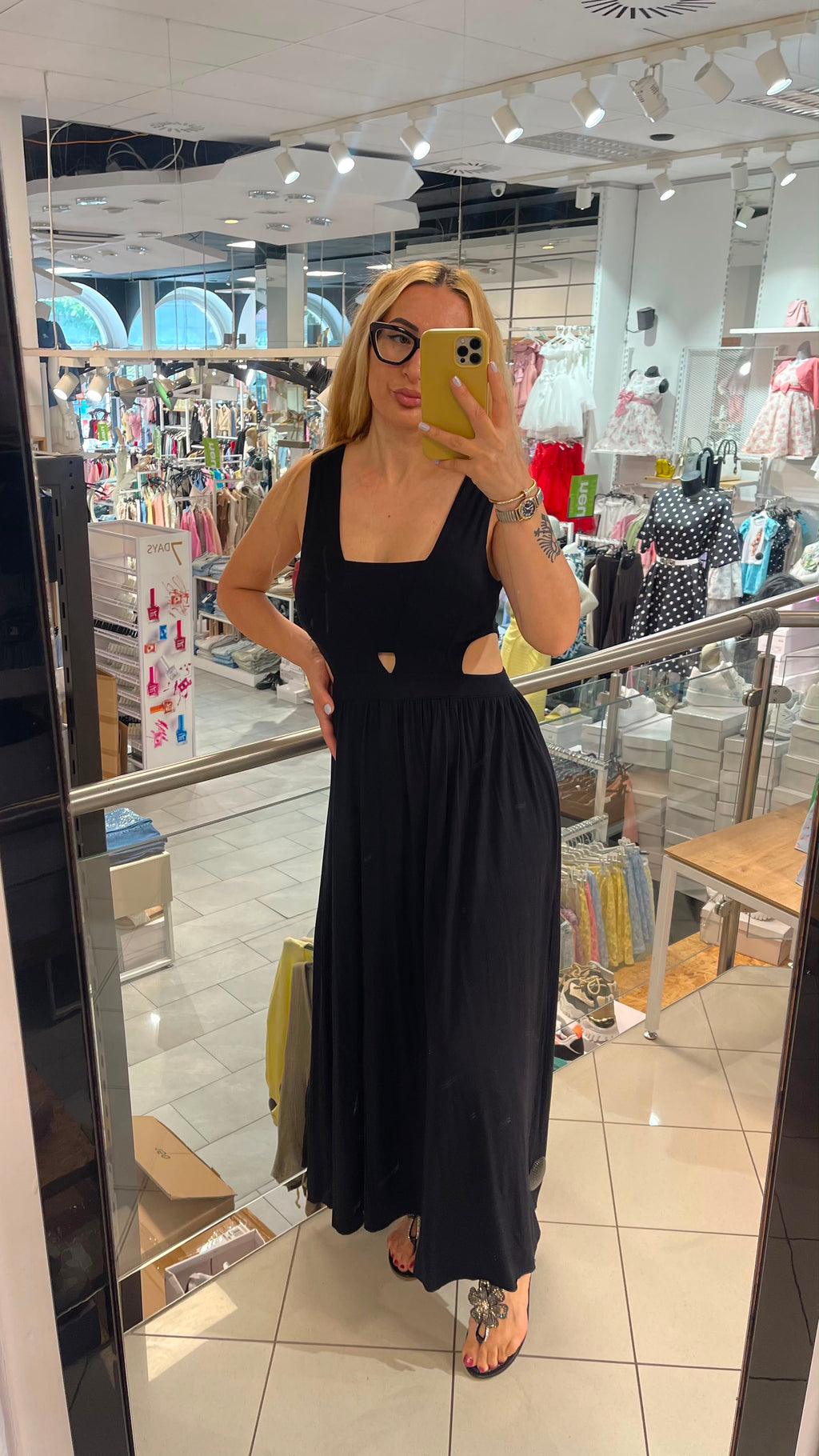 Cutout Kleid Maxi Jersey