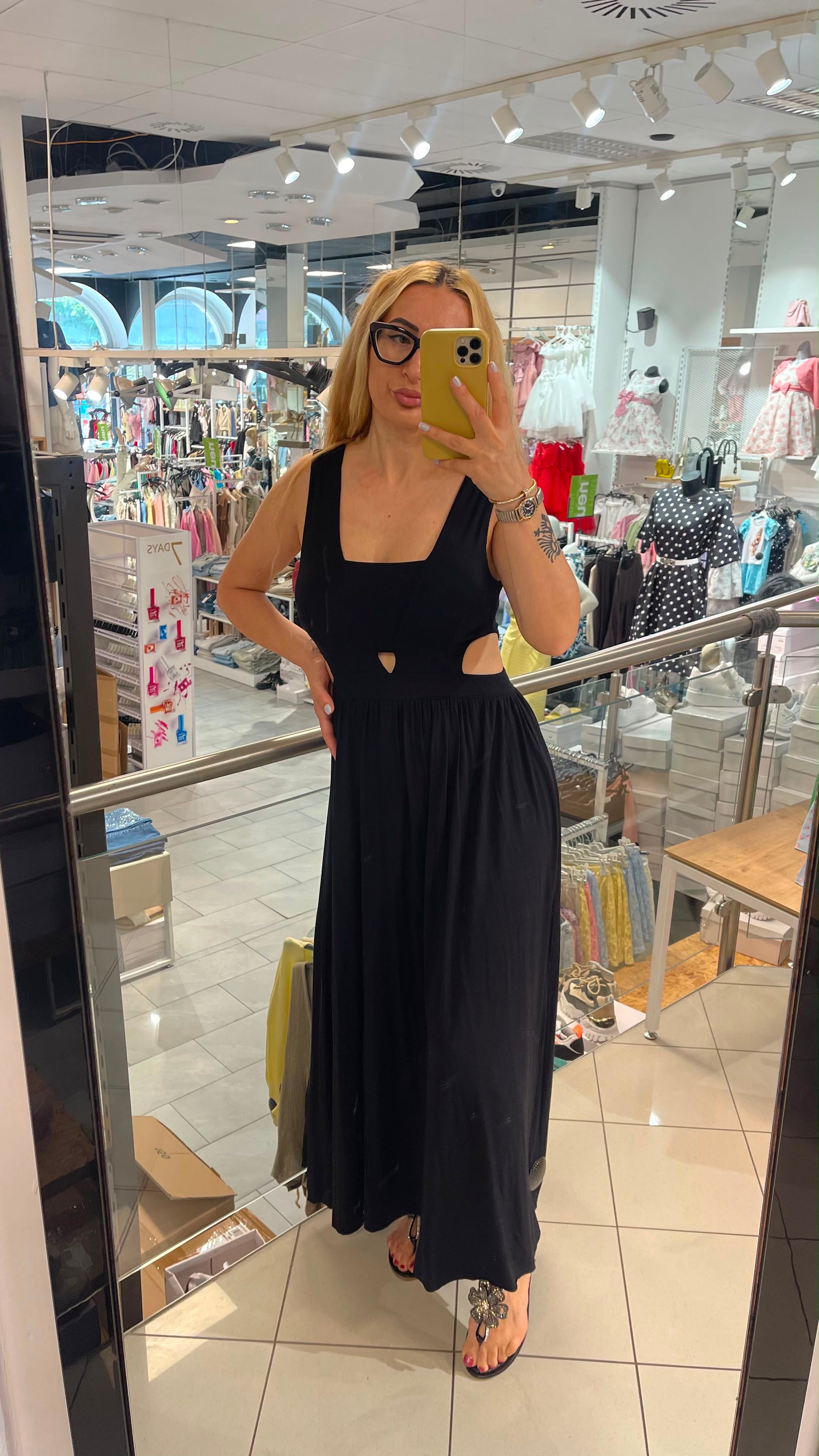 Cutout Kleid Maxi Jersey