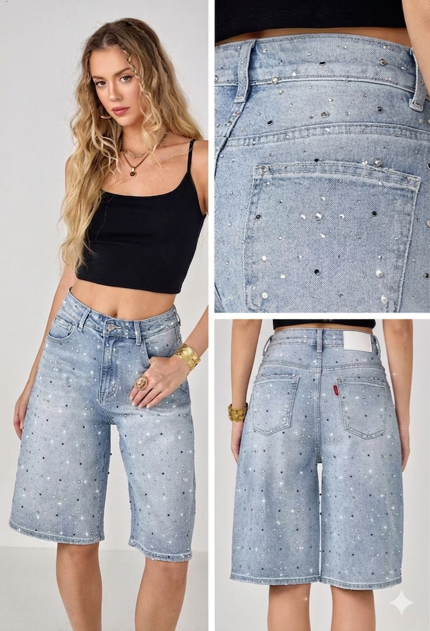 Strass-Bermudas