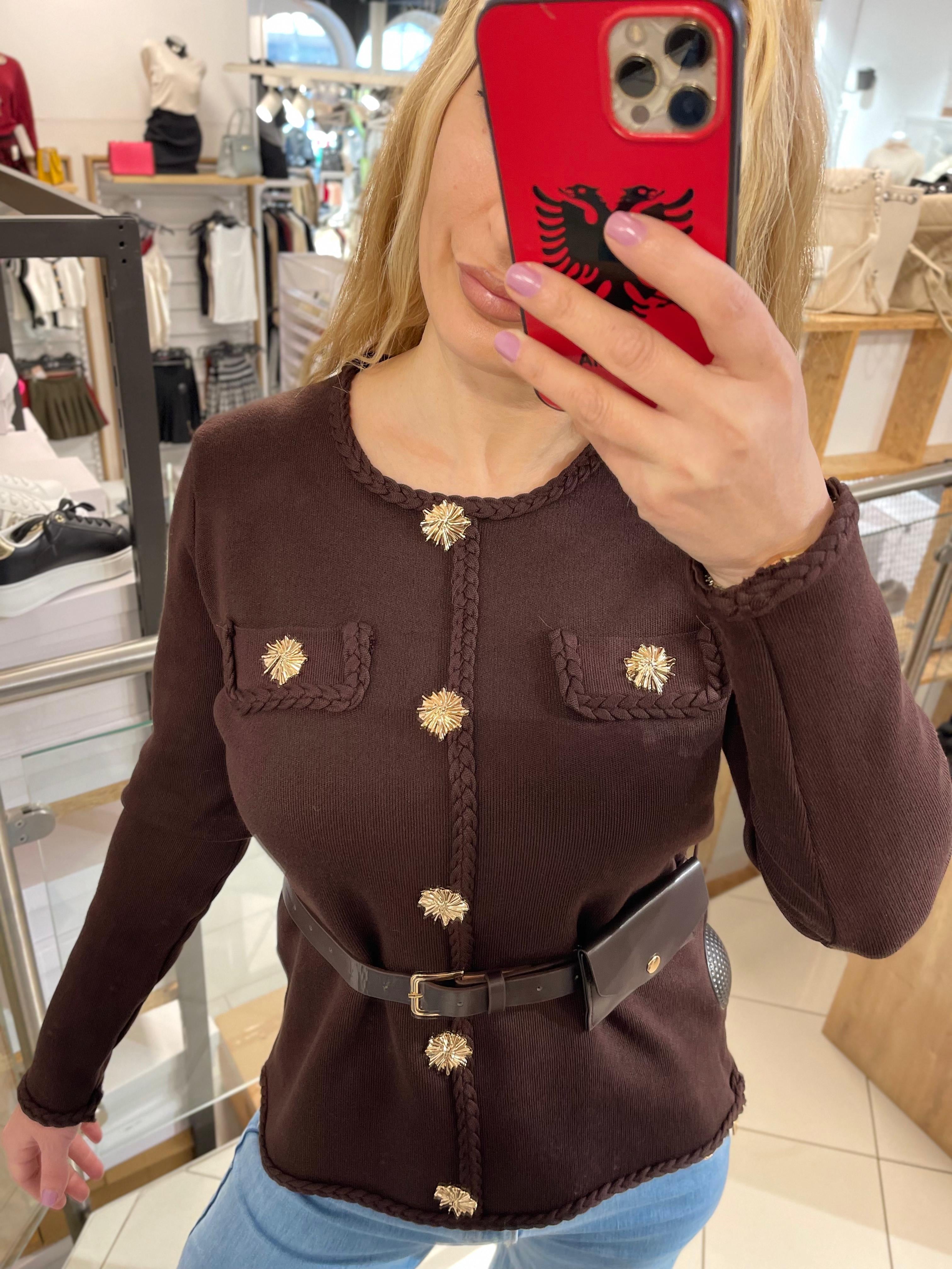 FEINSTRICK JACKE MIT GÜRTEL