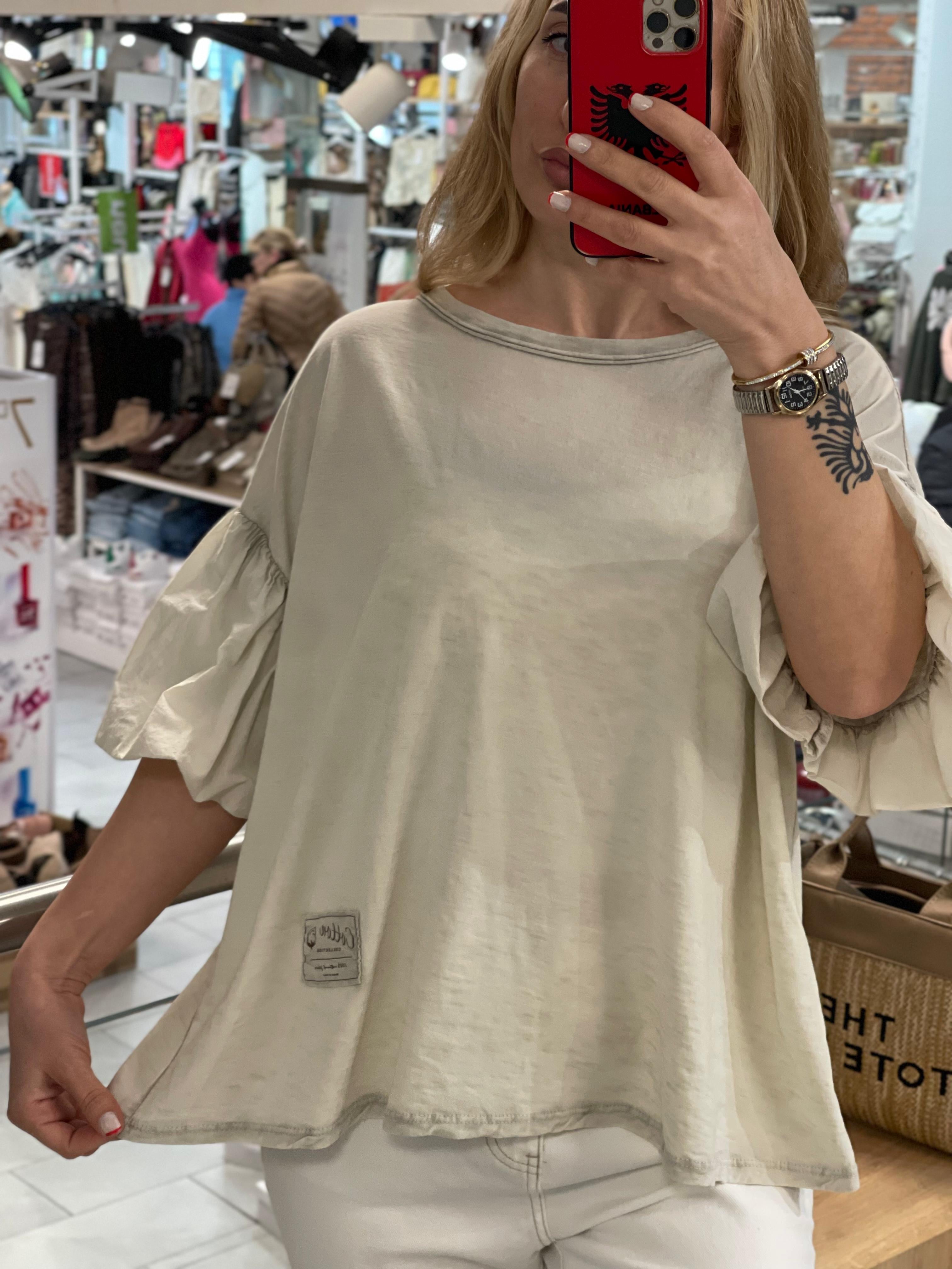 Volante Ärmeln Shirt Manja