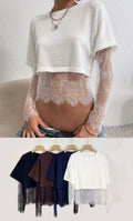 Pullover mit spitze