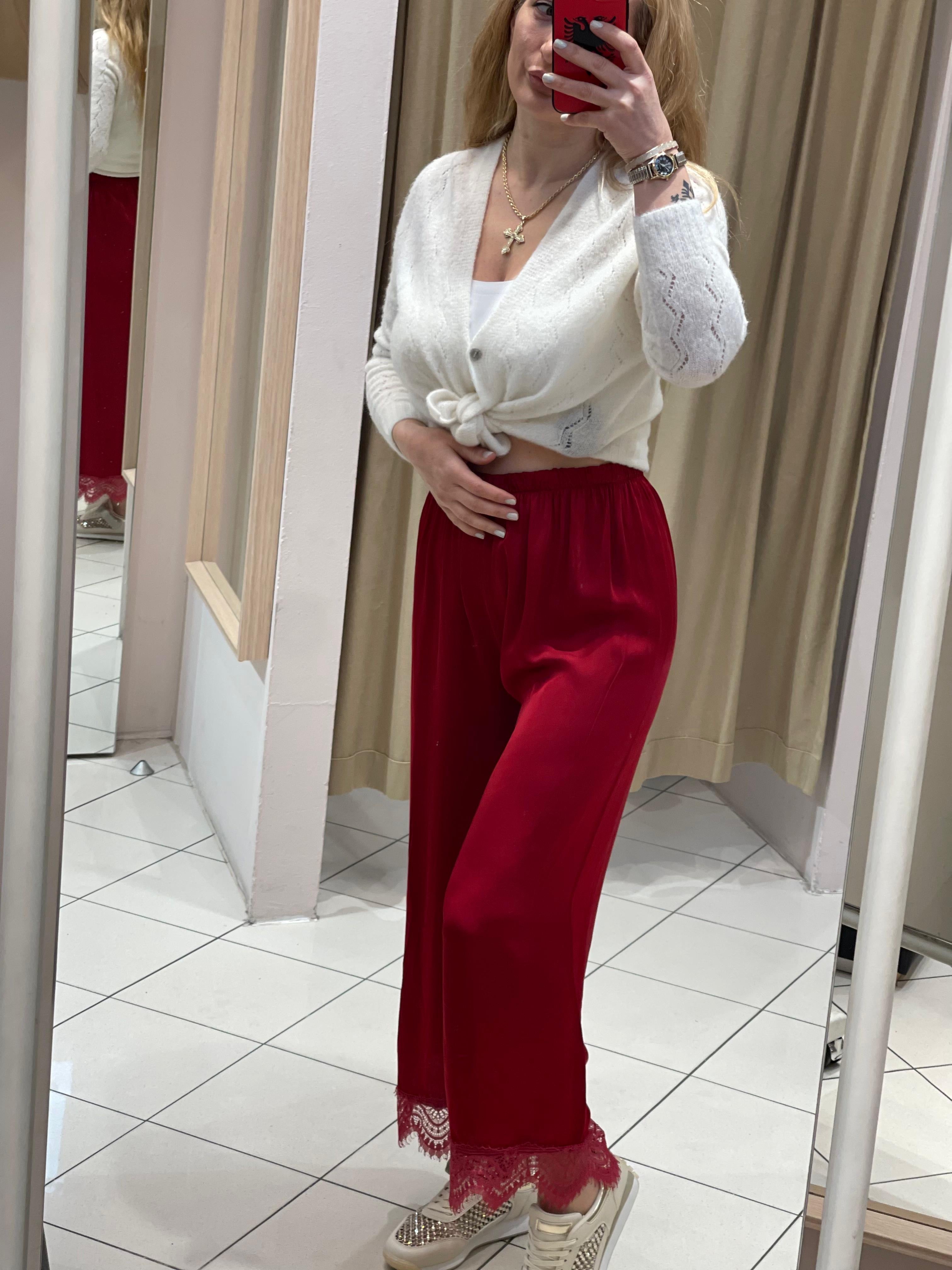Viskose Hose mit Spitze