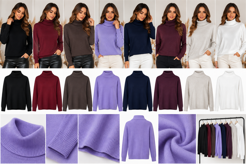 Rollkragenpullover in Feinstrick