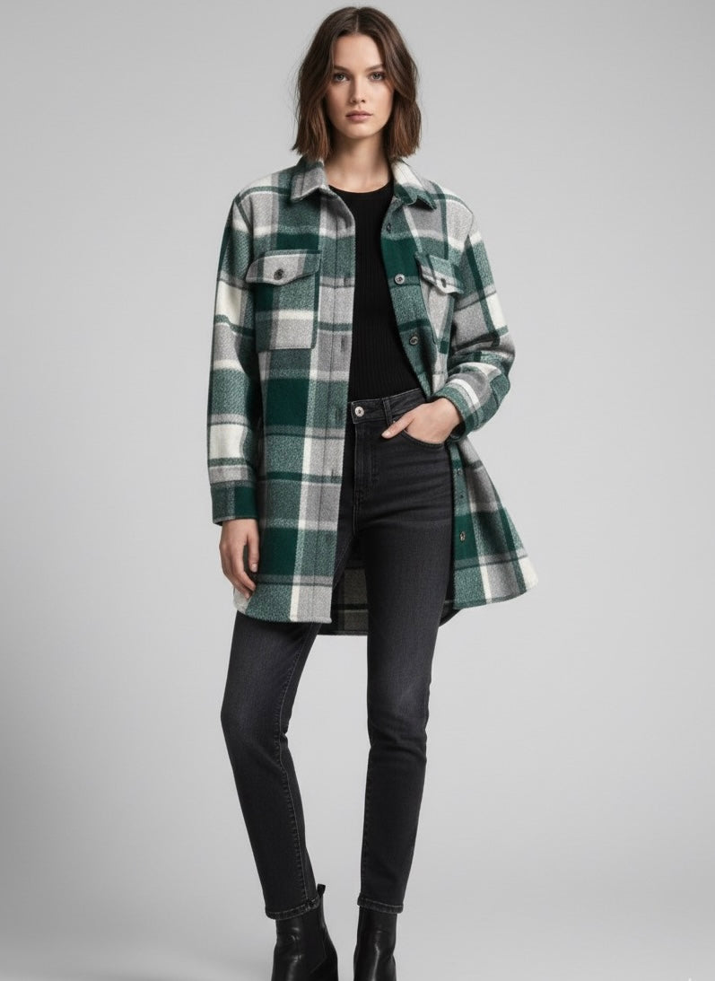 FLANELLBLUSE IM KAROMUSTER