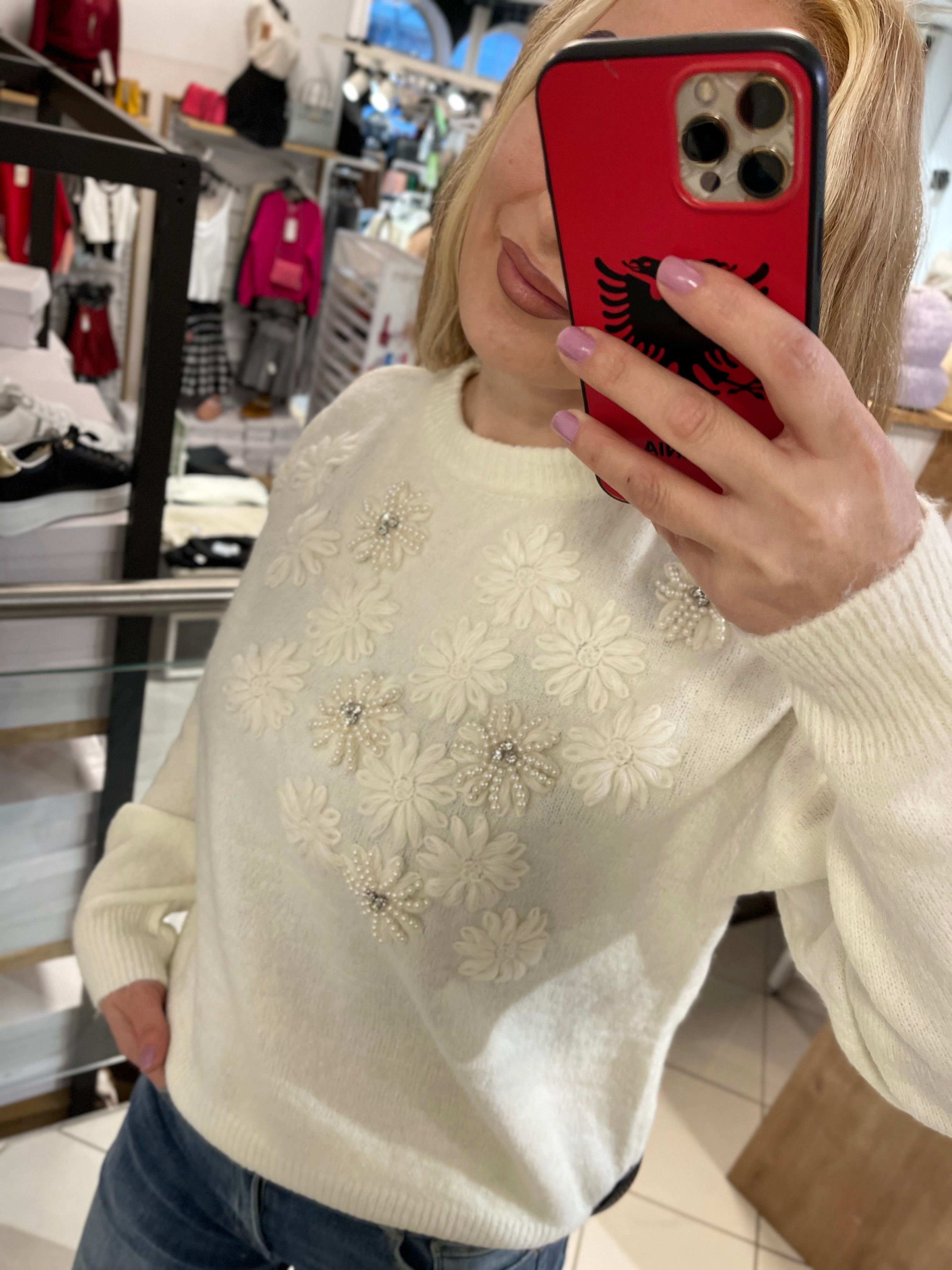 BLÜMCHEN PERLENPULLOVER KATE